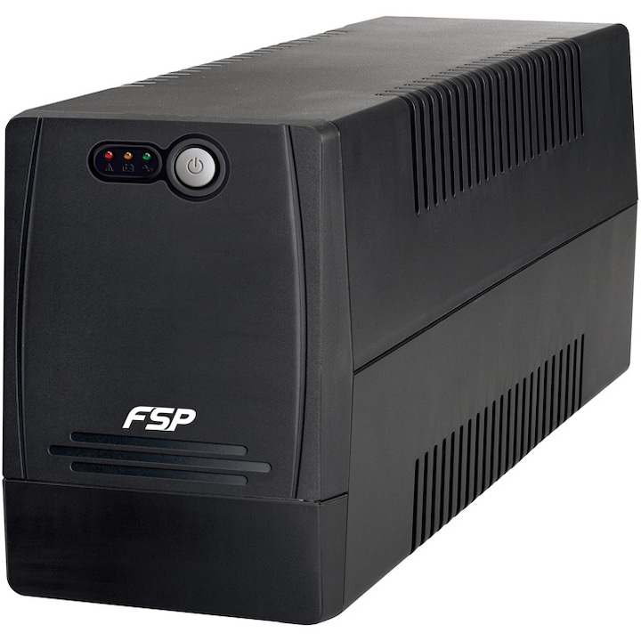 FSP FP 1000 szünetmentes tápegység, Line-interactive, 1000VA/600W, 4 x Schuko, 12 V/9 Ah x 2, Hideg indítás, AVR
