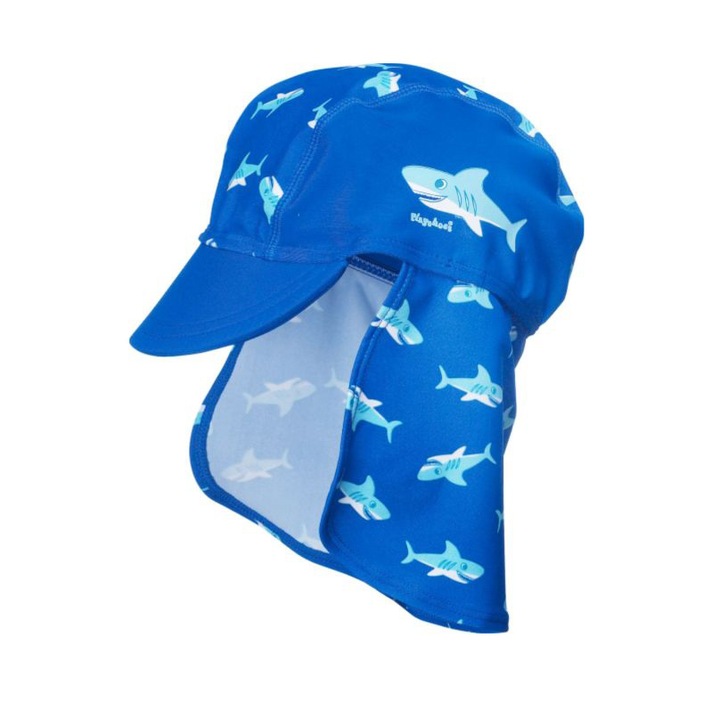 Детска шапка, Playshoes, Shark, uv защита, синя, 51 см