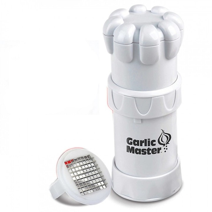 Tocator manual pentru taierea usturoiului, Garlic Master, Alb
