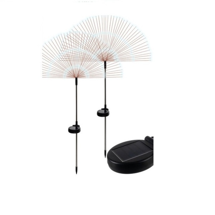 Set 2 lampi solare de gradina, decorative, 150 LED-uri, 800 mAh, 28 x 94 cm, tip licurici