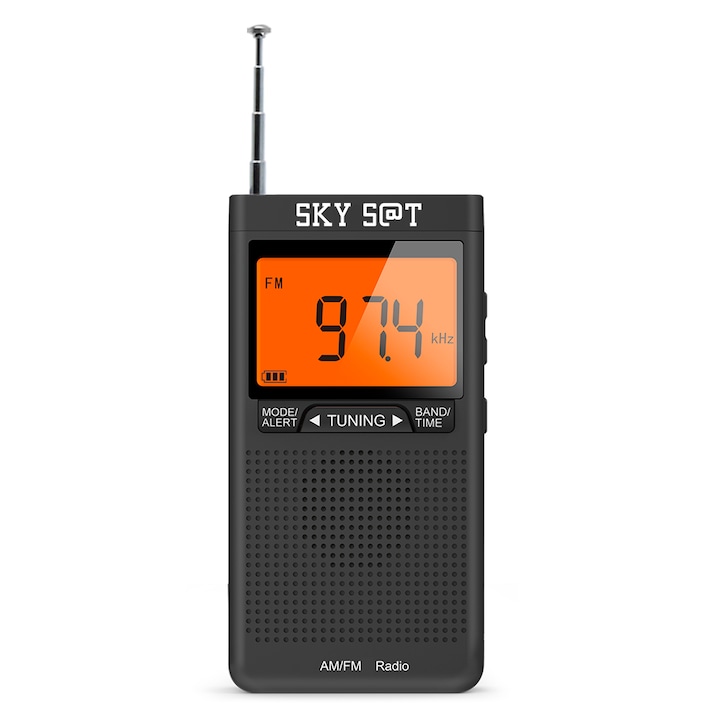 Портативно (джобно) радио SKY SAT PR-200, AM, FM, таймер, будилник, памет ЗА 20 радио станции