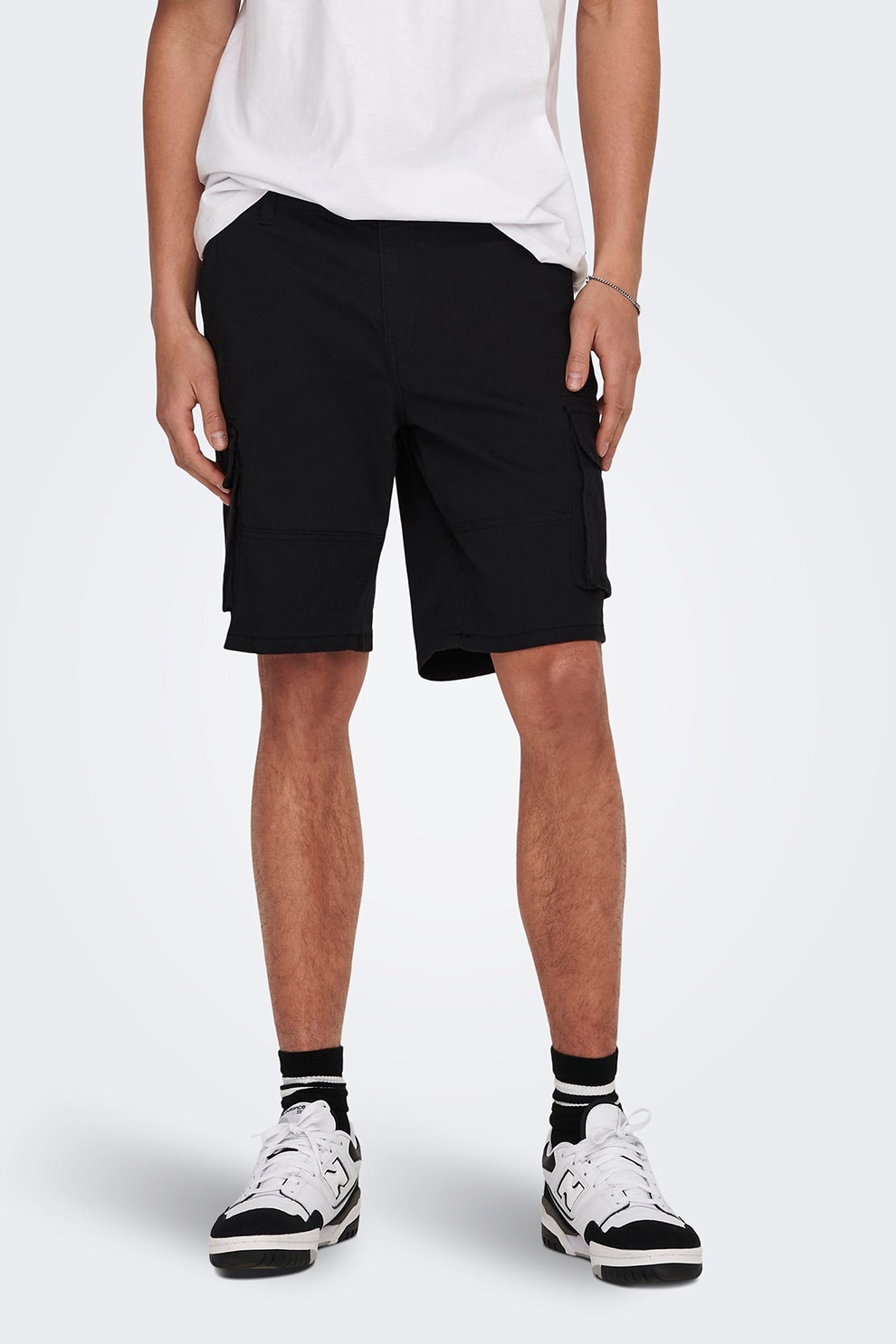 Only & Sons, Pantaloni scurti cargo regular fit, Negru, S