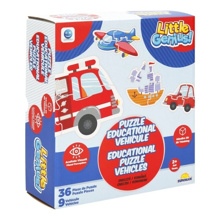 Puzzle educational cu vehicule, Smile Games, 36 piese