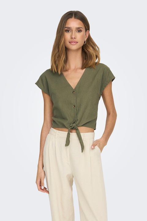 JdY, Lentartalmú ing csomózott részlettel, Khaki, XS