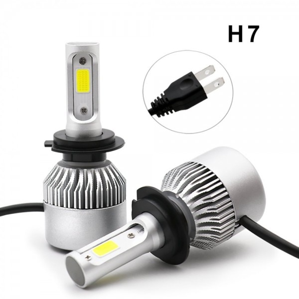 Set 2 becuri LED auto S2 H7, 72W, 16000 lumeni 