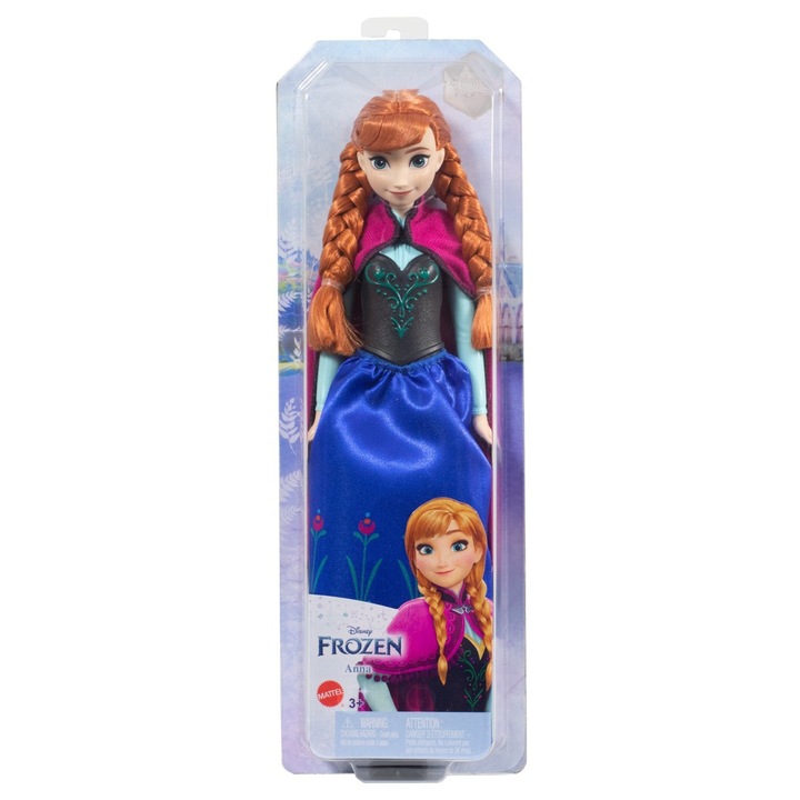 Papusa Disney Frozen - Anna, cu codite, 29 cm