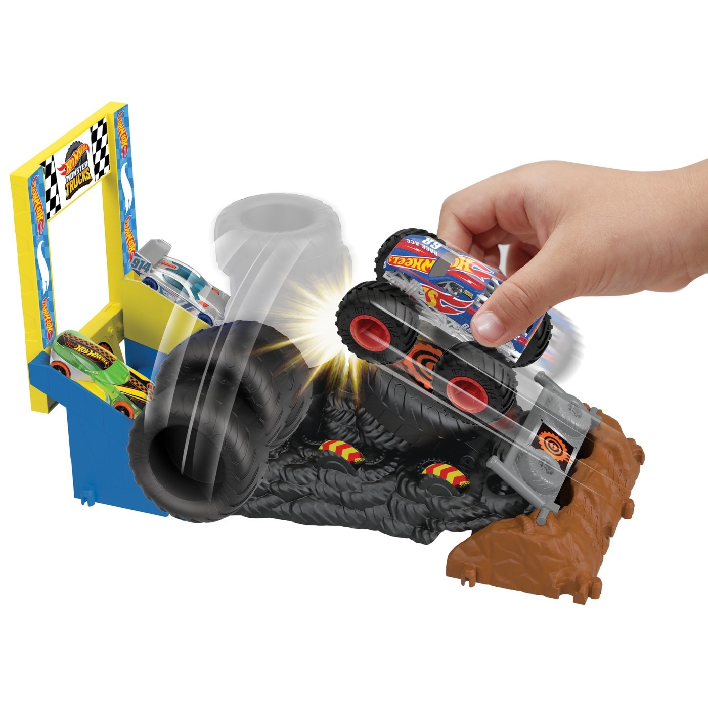 Hot wheels monster jam smash up stadium 2024 vehicle 5pk