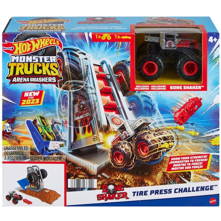 Set de joaca Hot Wheels Monster Trucks - Arena Smashers, Tire press challenge