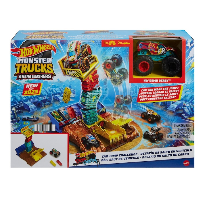 Комплект за игра Hot Wheels Monster Trucks - Arena Smashers, Car jump challenge