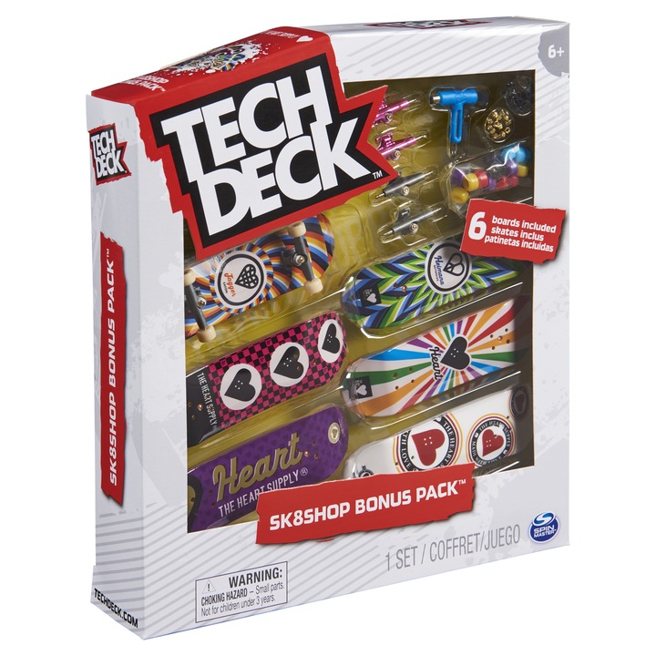 Set 6 piese Tech Deck - Fingerboard Heart