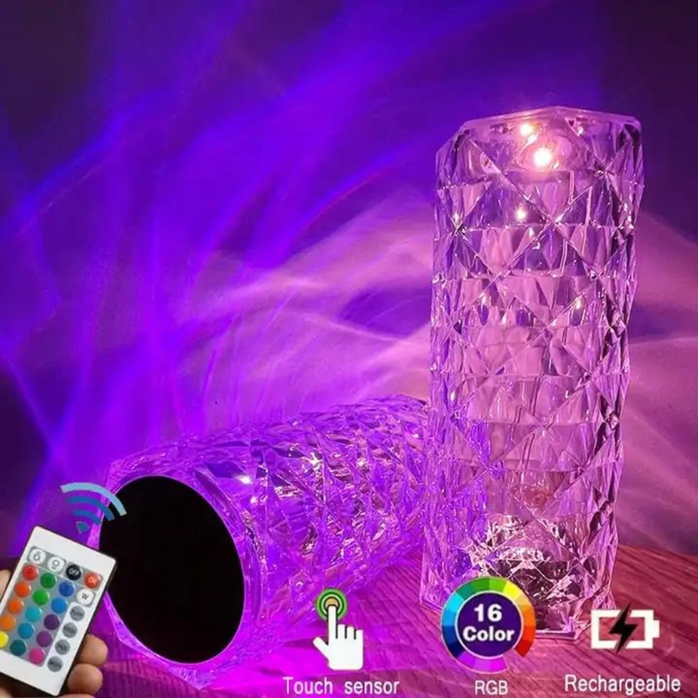 RGB Led Rose Crystal Touch лампа, 16 цвята, 2W 3500K - eMAG.bg