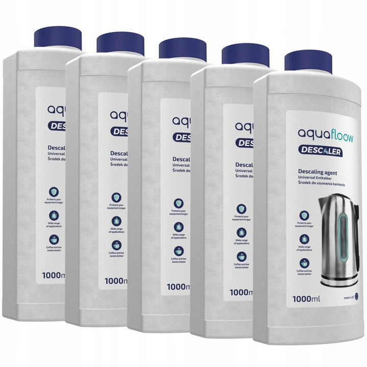 Kit de 5 solutie anticalcar, Aquafloow, 1l