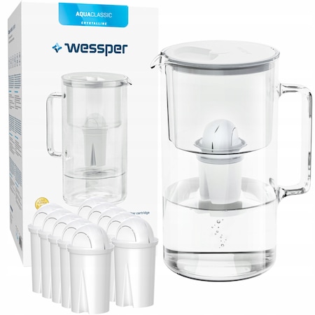 Set cana filtrare apa cu 11 filtre, Wessper, 2.5 l, Transparent