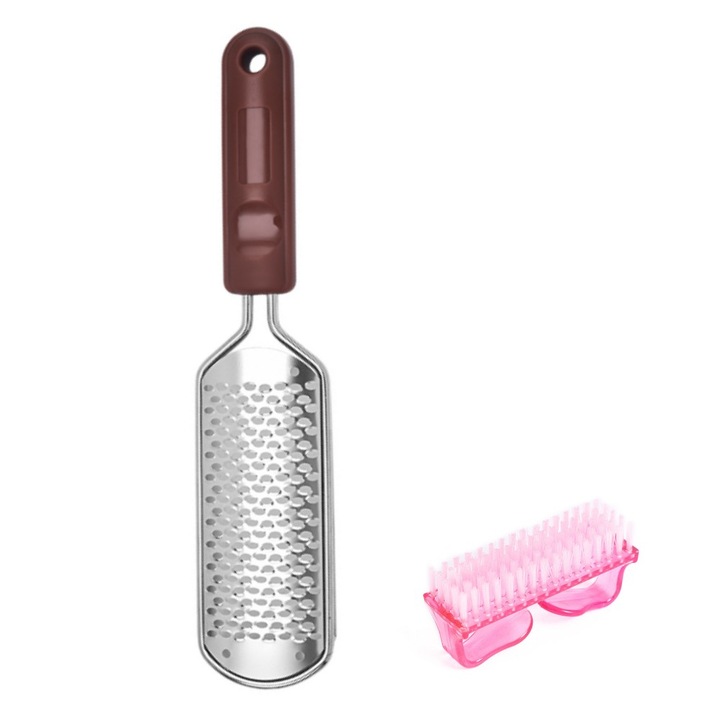 Pila pentru picioare, Ronyes®, Inox, 28.4 x 6 x 2cm, Brun