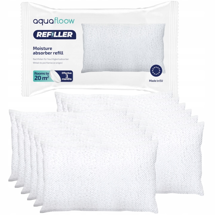 Set 12 rezerve absorbant umiditate, Aquafloow, 12 x 250 g