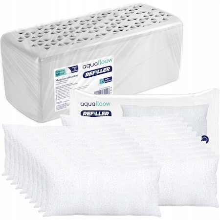 Set absorbant de umiditate si 20 rezerve, AquaFloow, 20 x 500 g