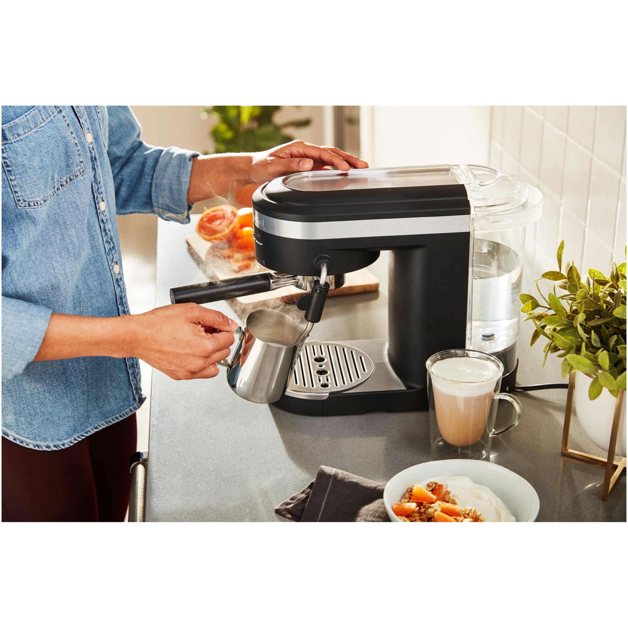 Artisan electric espresso machine, 1470W, Matte Black - KitchenAid