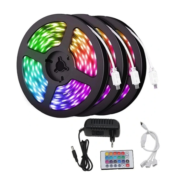 Комплект LED ленти, 3х5м, С дистанционно управление, RGB