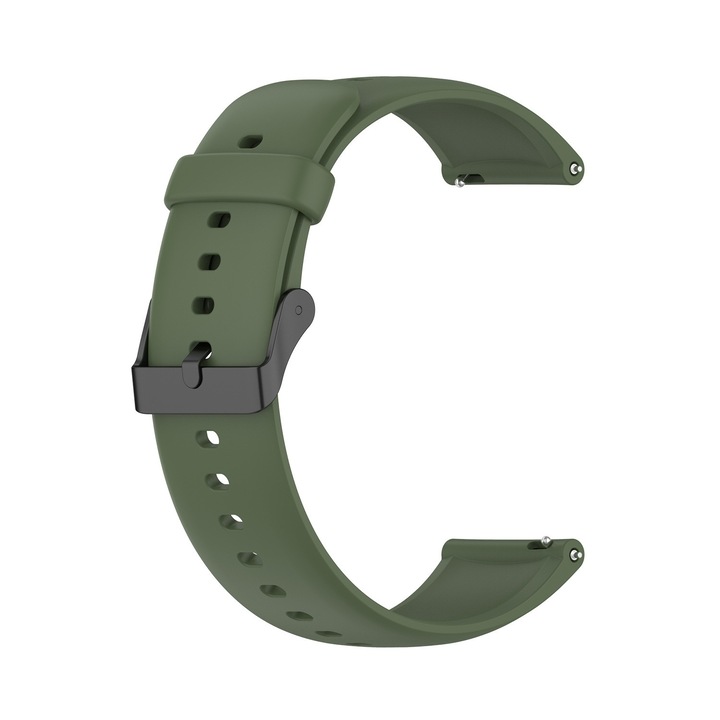 Szilikon szíj Samsung Galaxy Watch 46 mm / 3 45 mm / Gear S3 / Huawei Watch GT 2 46 mm / GT 3 46 mm / GT 2 Pro / Xiaomi Mi Watch / Amazfit GTR 47 mm 2 / 2 Pro / 3 / 3 Pro / 4, 22 mm , sötét zöld