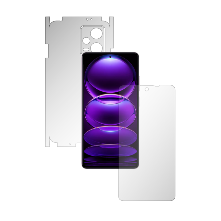Folie Full Body iSkinz Matte pentru Xiaomi Redmi Note 12 - Invisible Skinz Matte, 360 Cut, Siliconica Mata Anti-Amprenta, Anti-Reflex pentru Ecran, Carcasa Spate si Laterale, Skin Adeziv, Transparent
