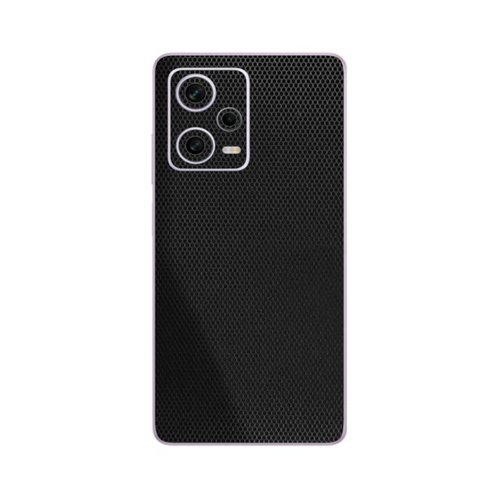 Folie iSkinz pentru Xiaomi Redmi Note 12 Pro - Matrix Negru Black 360 Cut, Skin Adeziv Full Body Cover, Protectie Carcasa Spate si Laterale