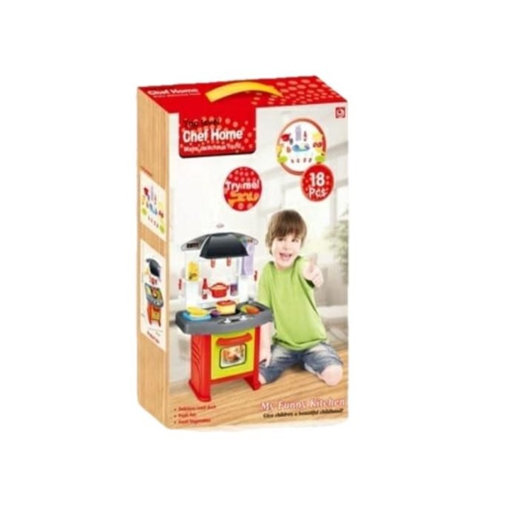 Blat de bucatarie cu ustensile, Plastic, 58x37x12 cm, Multicolor