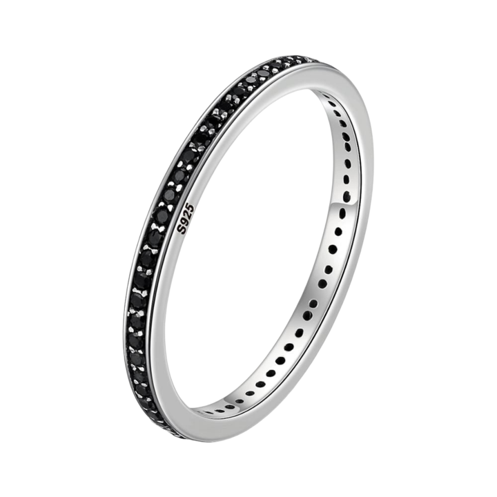 Inel argint cu zirconii negre, BeSpecial, IZT0094_165, Diametru 16.5 mm 6 US