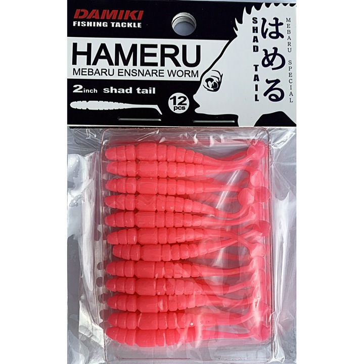 Damiki Hameru Shad Tail 2" Hot Pink műcsali 50mm, 12db/csomag