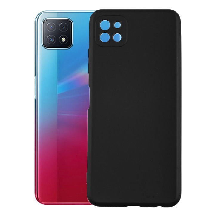 Husa protectie, interior de catifea, compatibila cu Oppo A72 5G, FONIX BloomShield, silicon, margini ridicate, slim, Negru