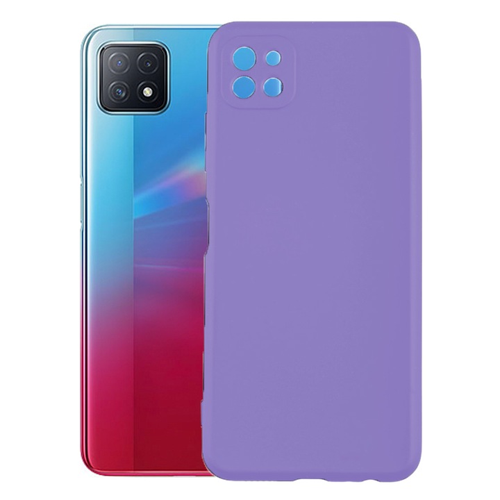 Husa protectie, interior de catifea, compatibila cu Oppo A72 5G, FONIX BloomShield, silicon, margini ridicate, slim, Mov