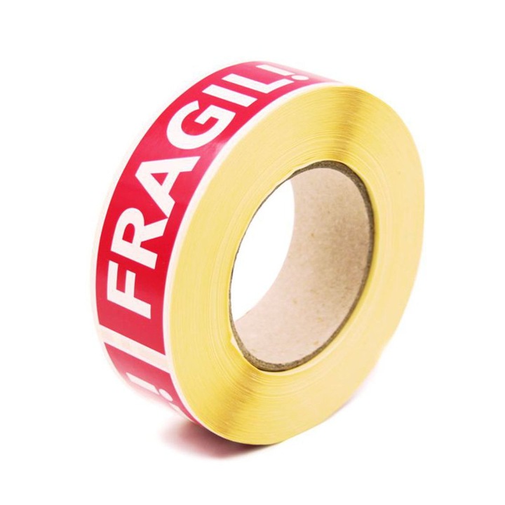 Etichete FRAGIL, dimensiune mare 152x40 mm, autoadezive, 500 buc/rola