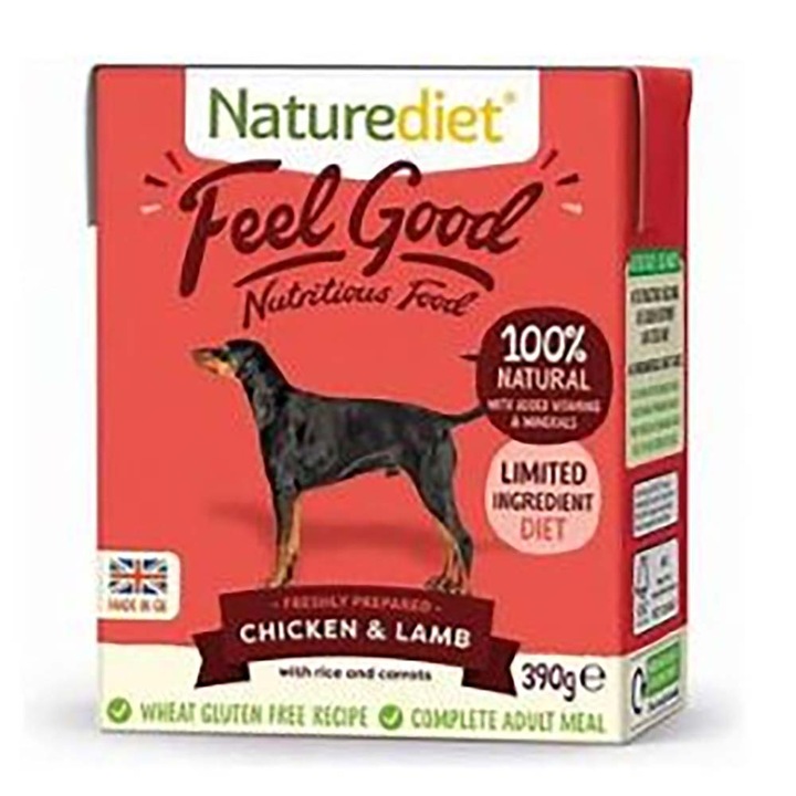 Naturediet Feel Good Pate csirkével és bárányhússal, 390 g