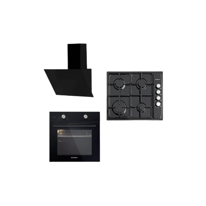 Plita incorporabila Amica PC6411PT, Ceramica, Touch, Negru