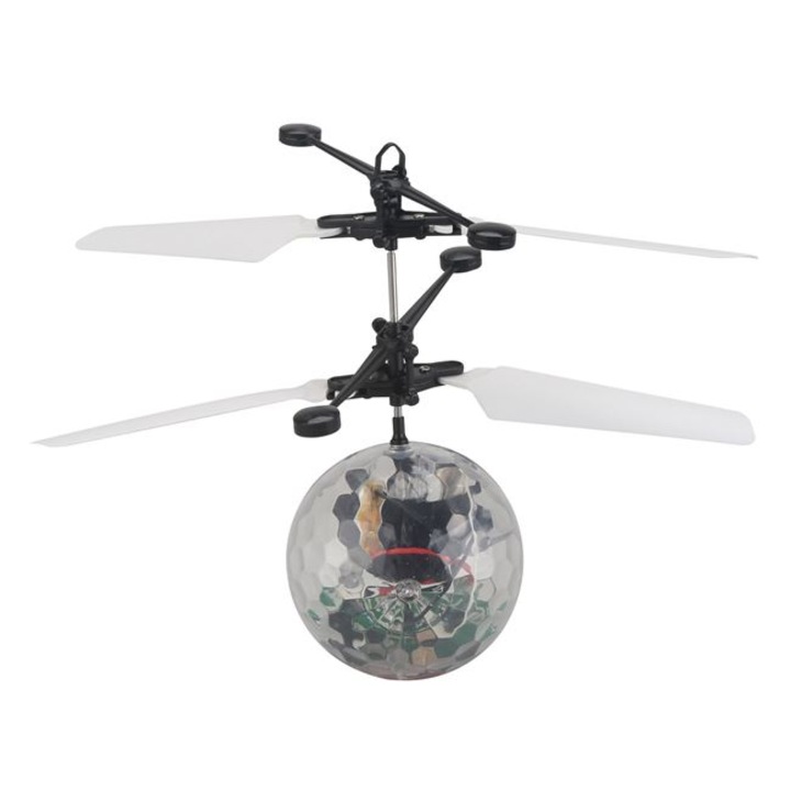 Elicopter Mini cu IR Glob Disco Multicolor, Controlat prin Infrarosu, Corp Rezistent la Impact, Lumini LED Multicolore, Senzor de Miscare, Incarcare USB