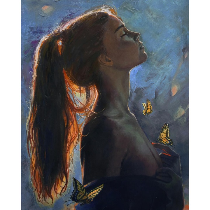 Set de broderie cu diamante ITA ART, Dor de fluture, 40x50cm, Multicolor