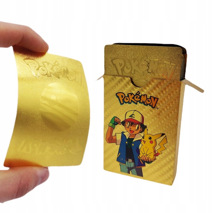 Carti de joc Pokemon, 55 carti, 6 ani+, Auriu