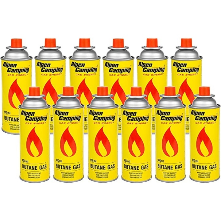 Alpen Camping gázpalack készlet, 12 db, 12 x 400 ml, 12 x 227 g