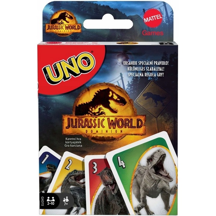 Игра с карти UNO, Mattel, Jurassic World dominion, 7 години +