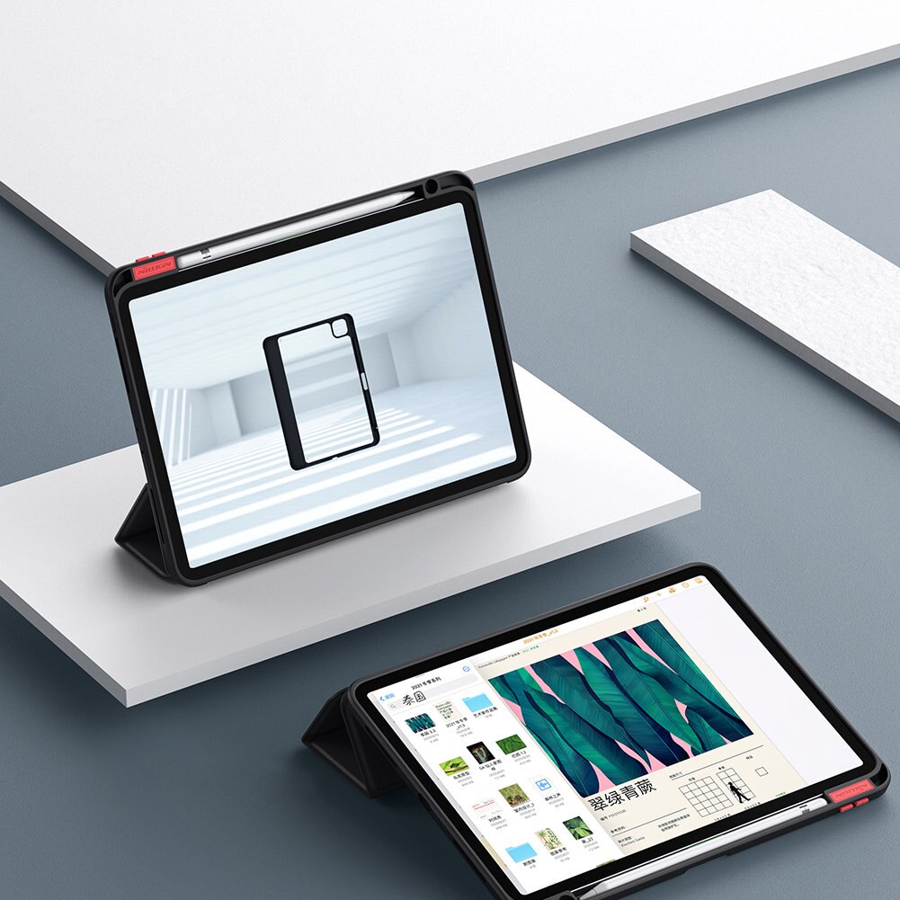 Husa Nillkin Bevel Leather compatibila cu iPad 10.9 inch 2022 Black