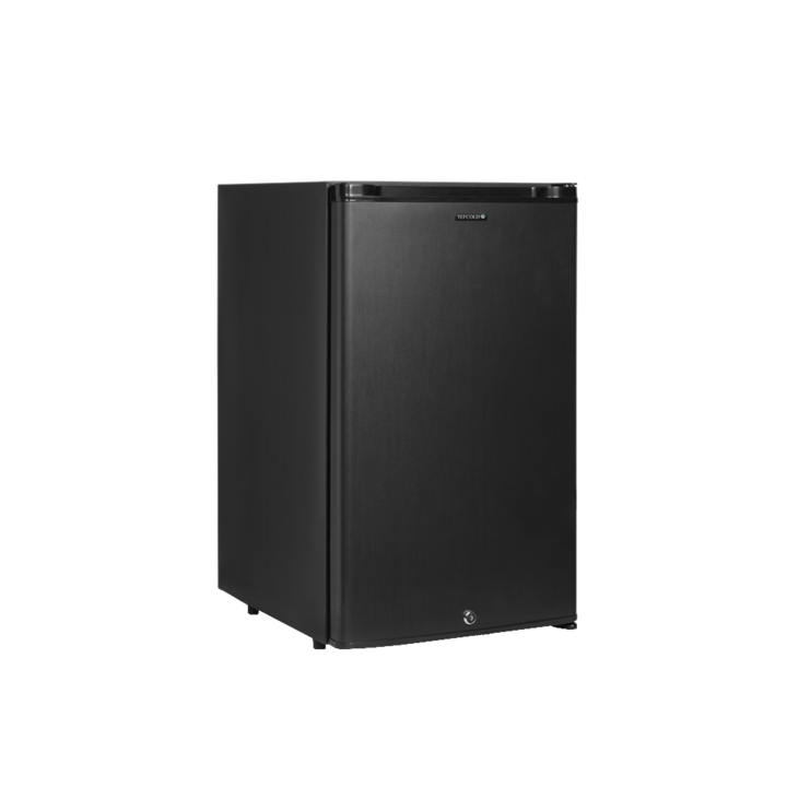 Минибар хладилник TEFCOLD, TM52, H 67 см, обем 42 литра, LED, регулируема температура, 2 регулируеми рафта, 3 рафта на вратата, безшумен, система за затваряне на вратата, черен