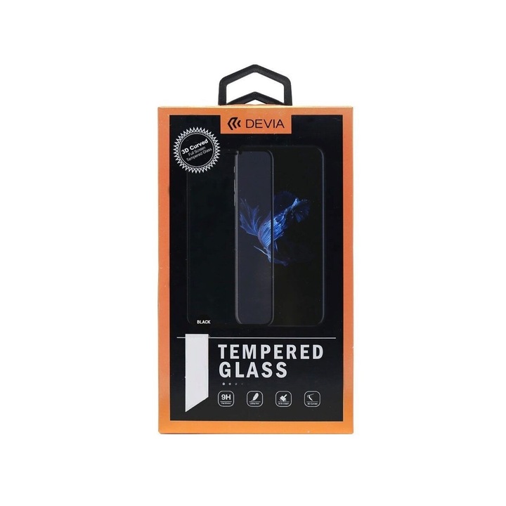 Folie Devia Frame Tempered Glass kompatibilis az Oppo A15-tel, fekete