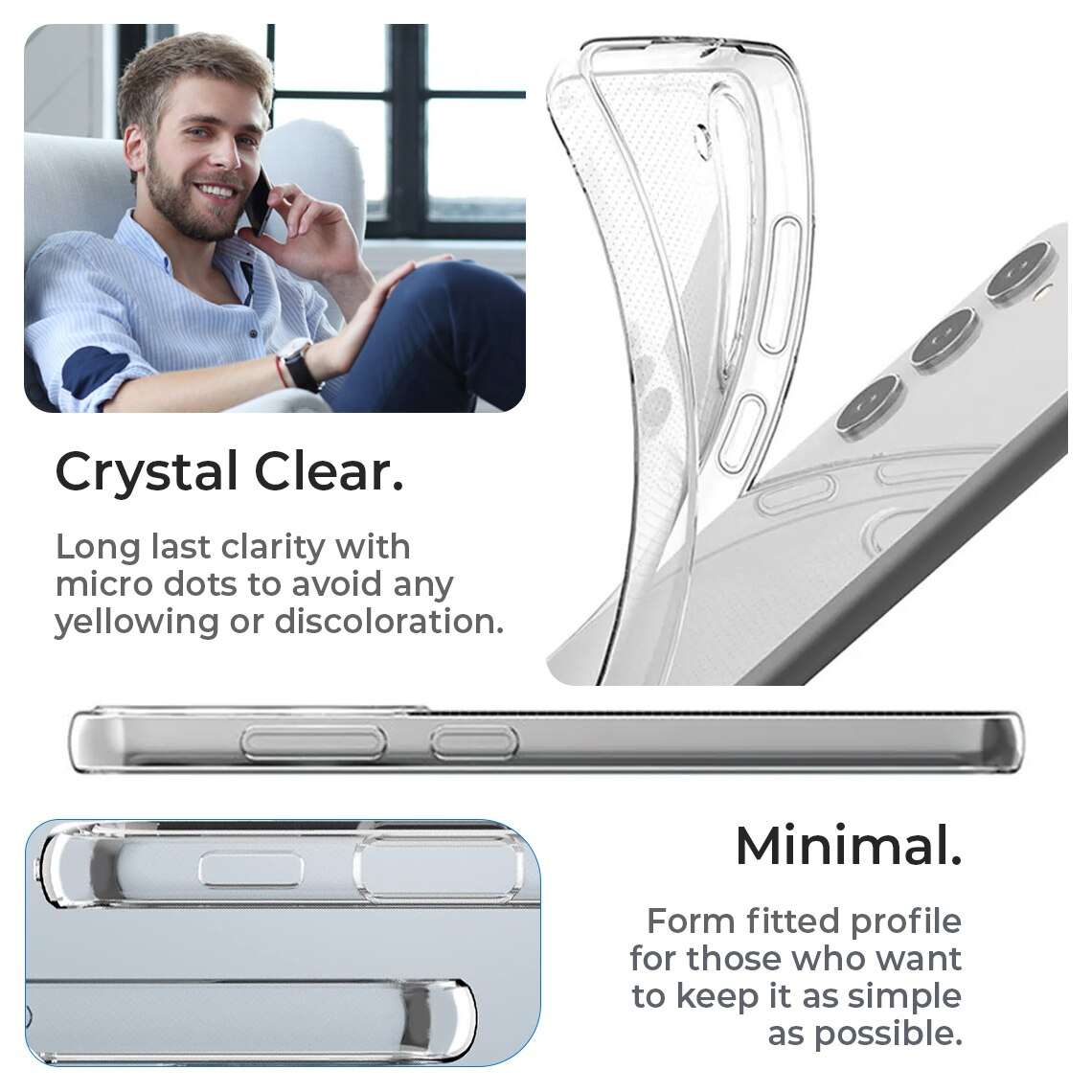Husa pentru Samsung S23, din silicon gel, Clear, Ultrasubtire 0.3mm, Gekko, Transparenta