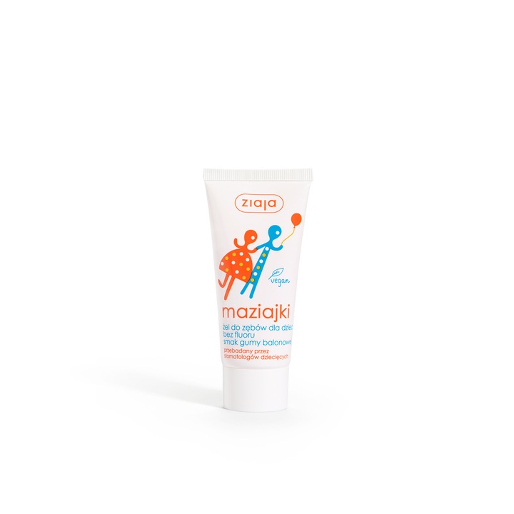 Паста за зъби, Ziaja, 50 ml, без флуорид, бяла