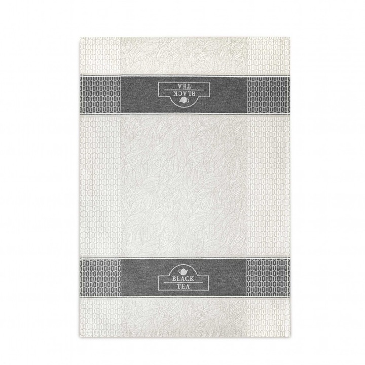 Кухненска кърпа 50x70 Zwoltex Black Tea сиви геометрични листа
