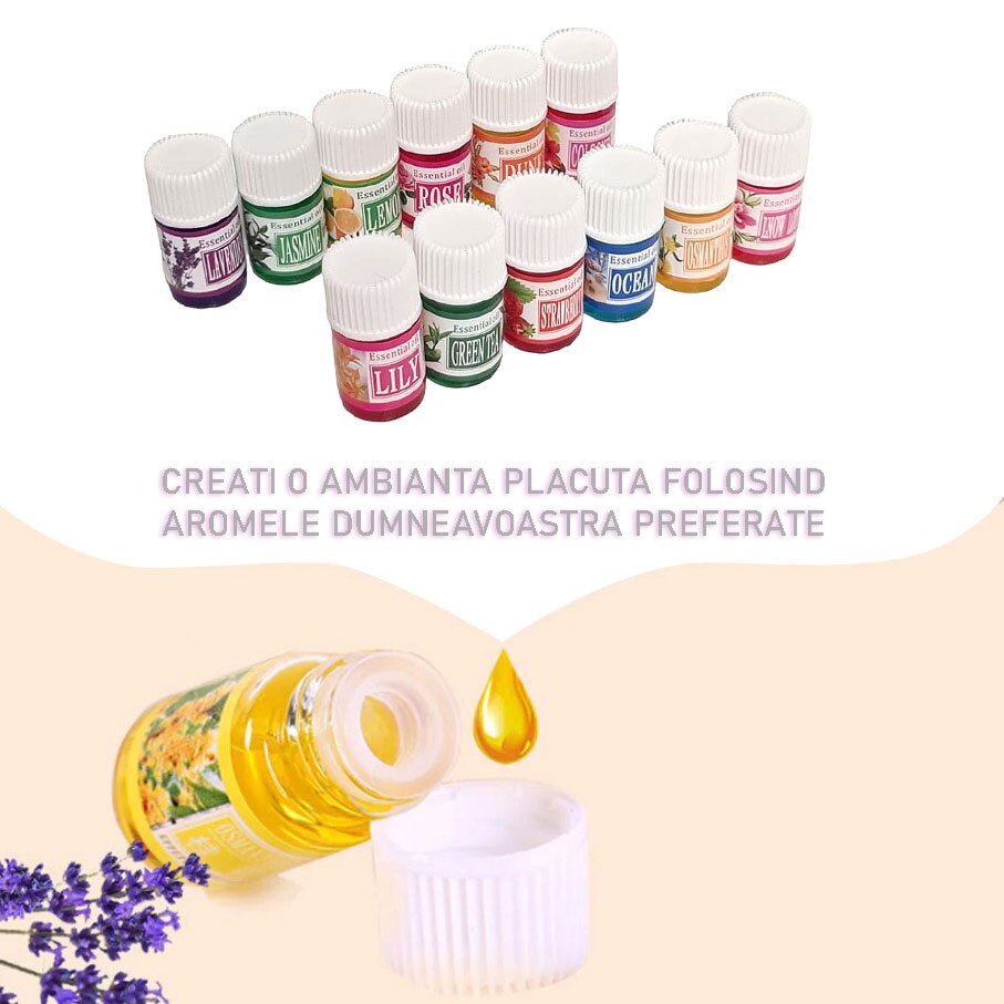 Set 12 x 3ml Uleiuri Parfumate SIKS Pentru Umidificator si SPA, Diverse  Arome - eMAG.ro