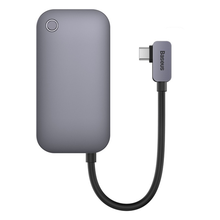 Хъб 6в1 Baseus PadJoy Series, USB-C към USB 3.0 + HDMI + USB-C PD + 3.5mm жак + SD/TF, сив