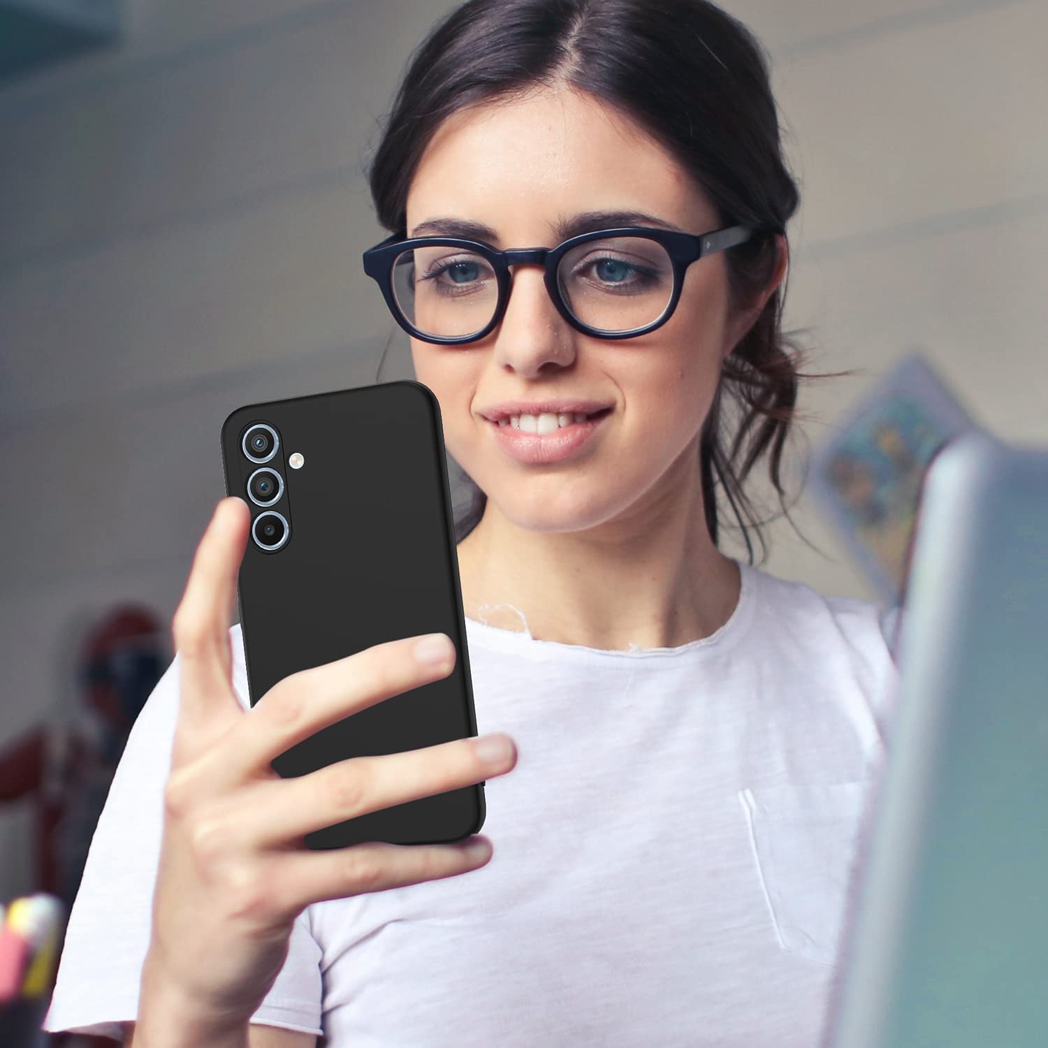 Husa Daden® Soft Silicone pentru Samsung A54 5G, Negru, Ultra Slim, Interior din microfibra, negru