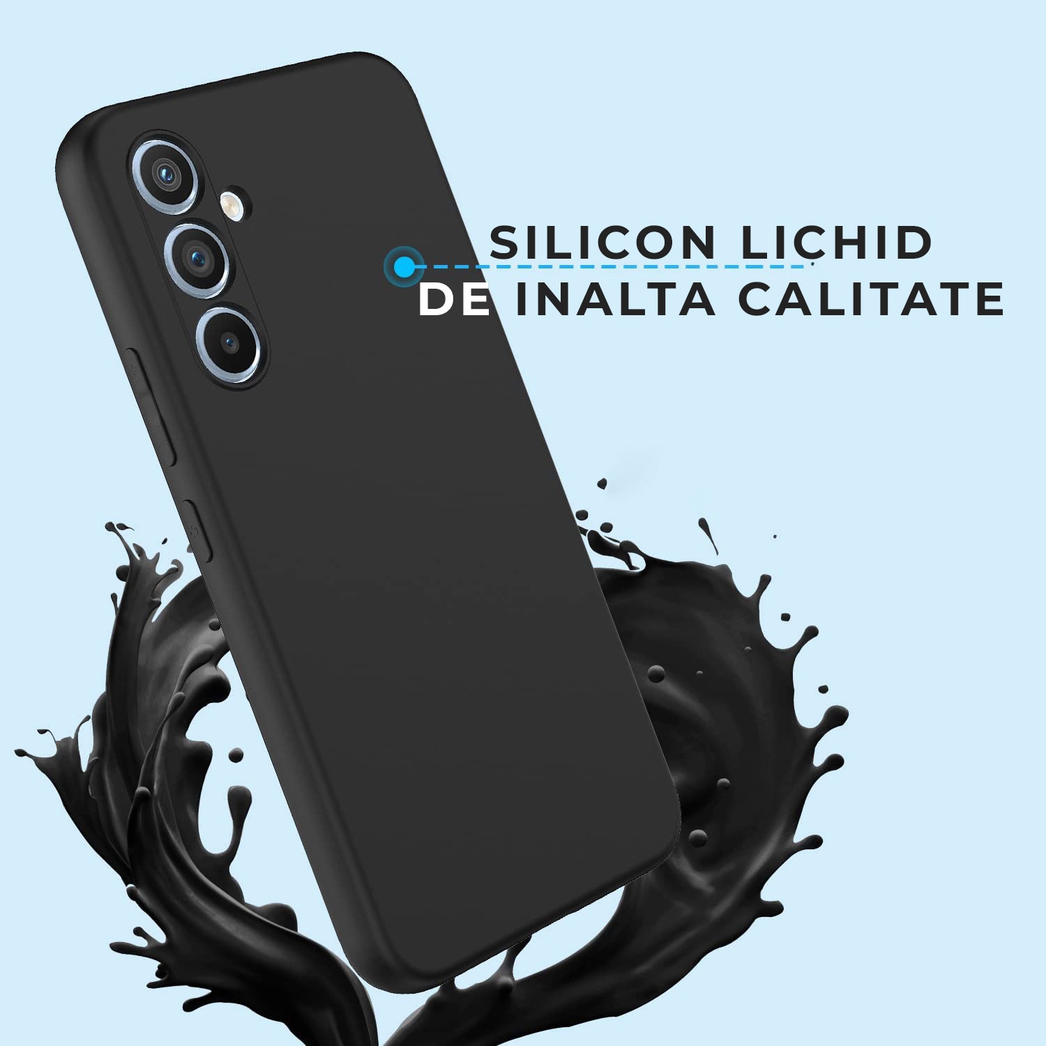 Husa Daden® Soft Silicone pentru Samsung A54 5G, Negru, Ultra Slim, Interior din microfibra, negru