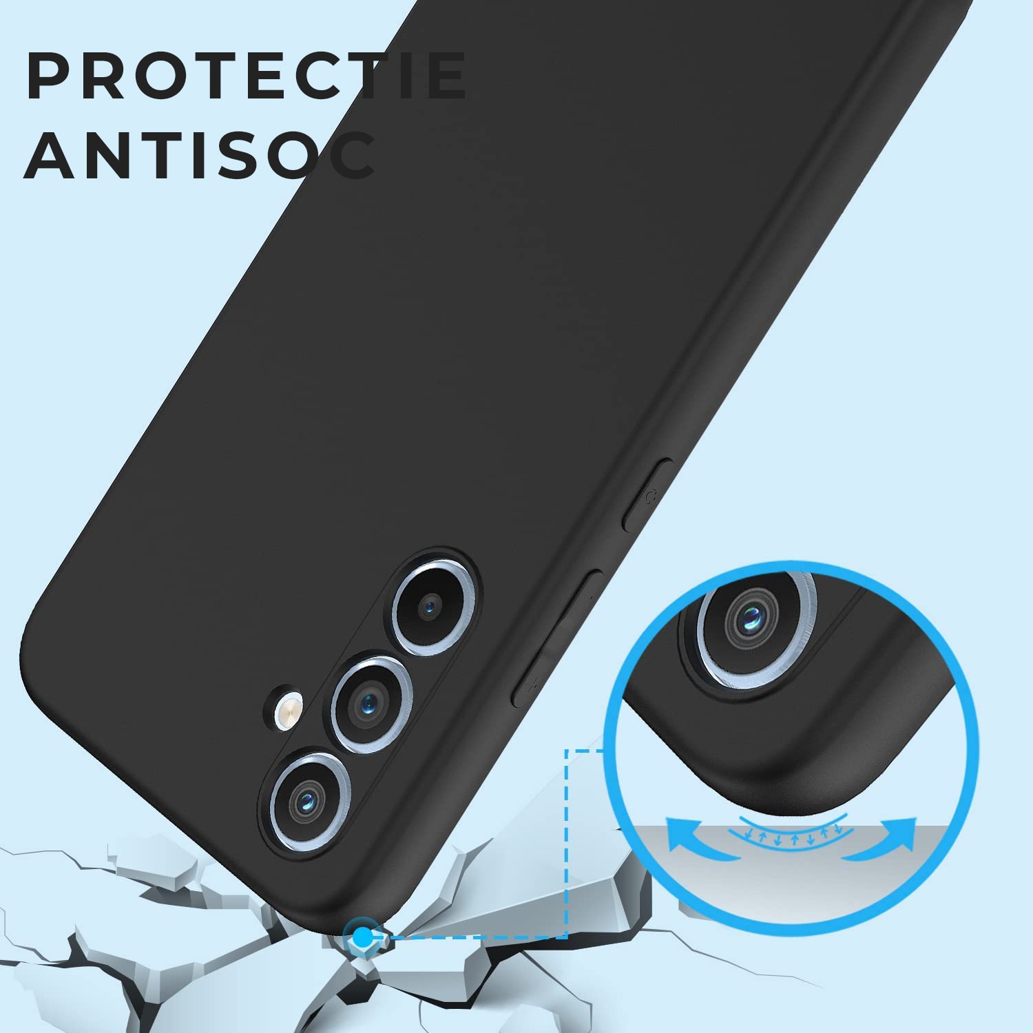 Husa Daden® Soft Silicone pentru Samsung A54 5G, Negru, Ultra Slim, Interior din microfibra, negru