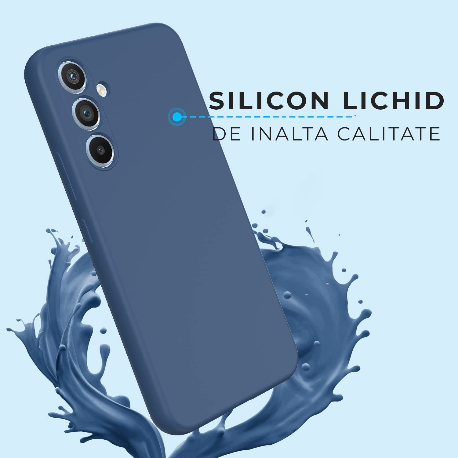 Husa Daden® Soft Silicone pentru Samsung A34 5G, Albastru, Ultra Slim, Interior din microfibra